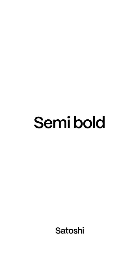 Semi bold Satoshi Typography